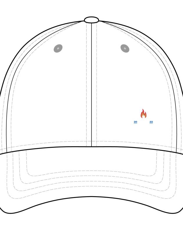 Embroidered Flame Micro-Logo Cap - Athletic Baseball Hat