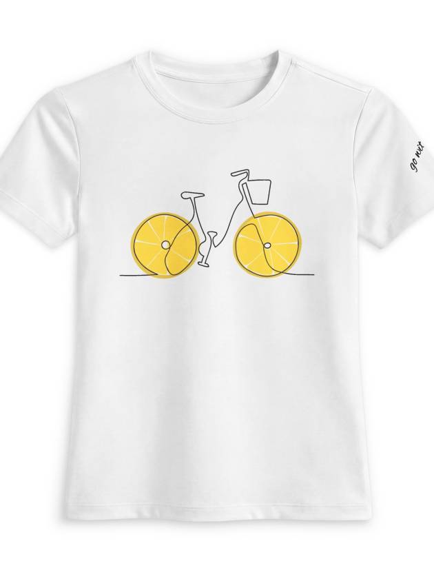Women’s Bicycle Tee — Yellow Wheel Bike Graphic Fitted Shirt