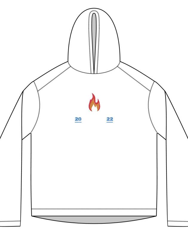 Solar Flame Hoodie — 2022 Minimal Chest Flame Design